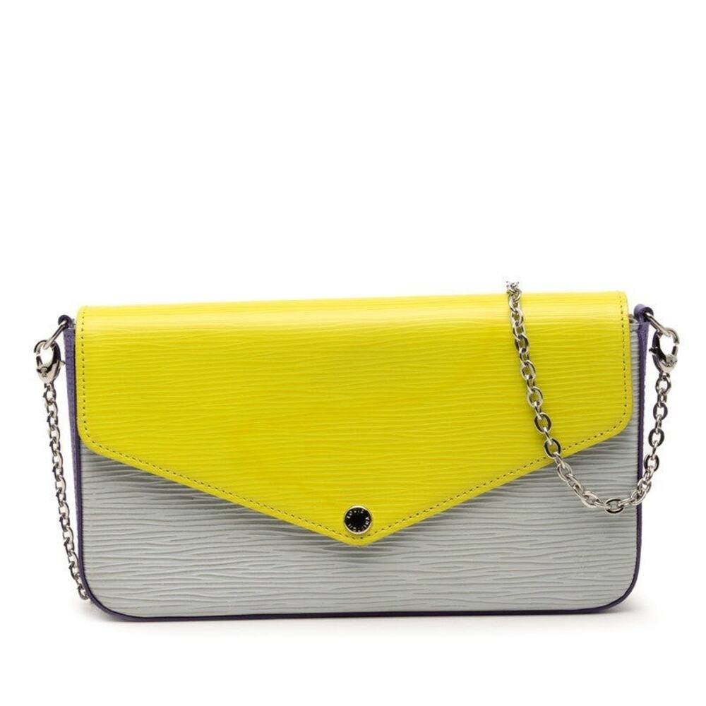 Louis Vuitton Epi Pochette Felicie Chain Shoulder Bag Purple